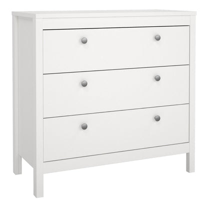 Madrid White Chest w/ 3 Drawers