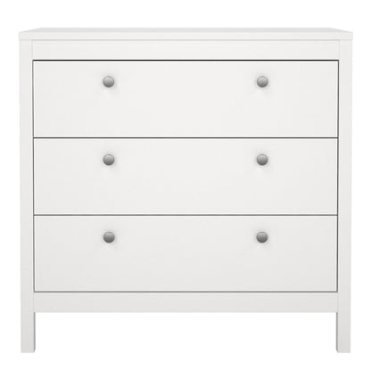 Madrid White Chest w/ 3 Drawers