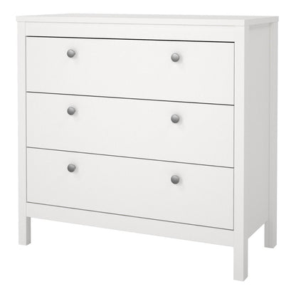 Madrid White Chest w/ 3 Drawers