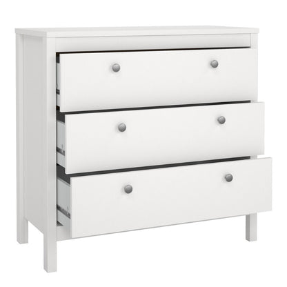 Madrid White Chest w/ 3 Drawers