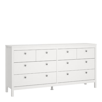 Madrid White Double Dresser 4+4 Drawers - White Tree Furniture