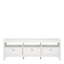 Madrid White TV Unit w/ 3 Drawers - White Tree Furniture