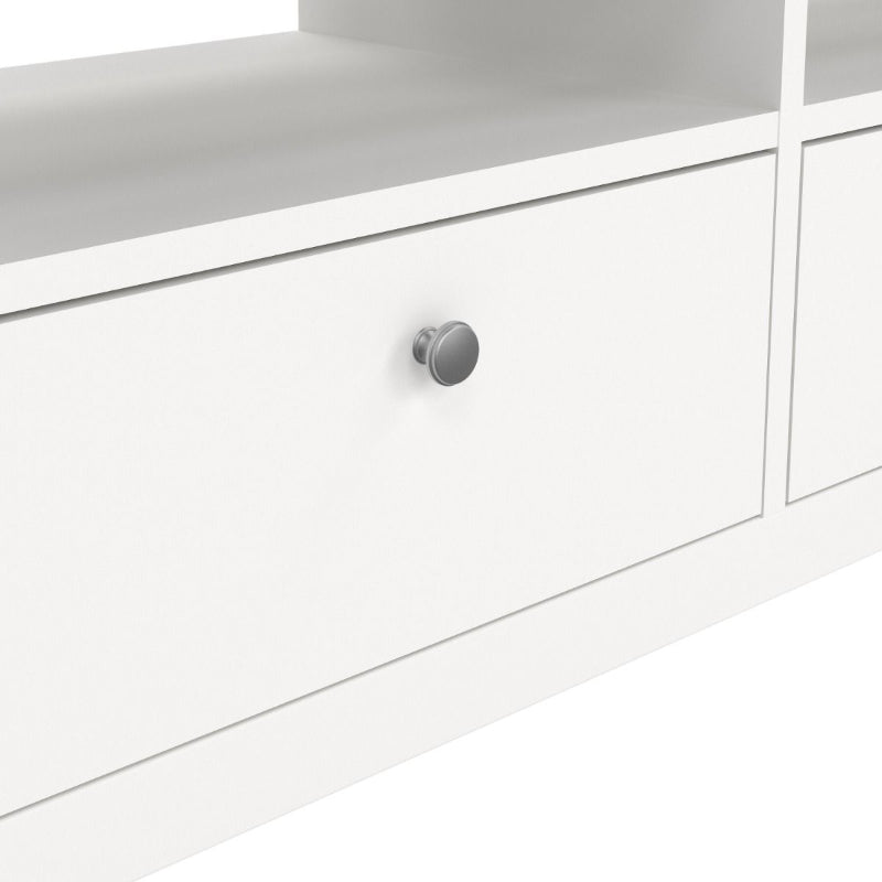 Madrid White TV Unit w/ 3 Drawers - White Tree Furniture