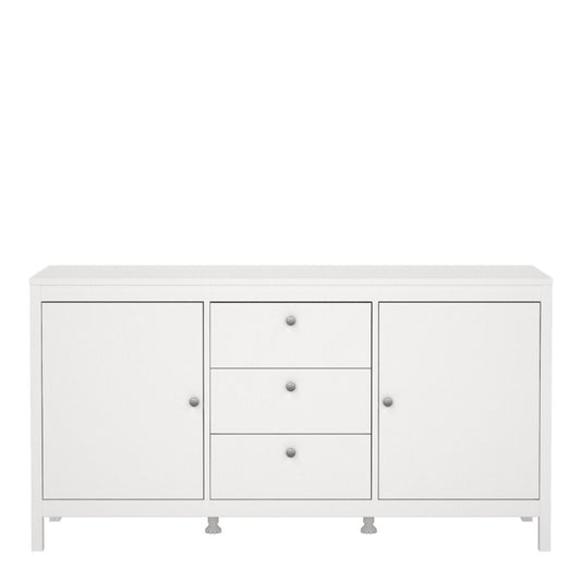 Madrid White Sideboard w/ 2 Doors & 3 Drawers - White Tree Furniture