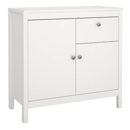 Madrid White Sideboard w/ 2 Doors & 1 Drawer - White Tree Furniture