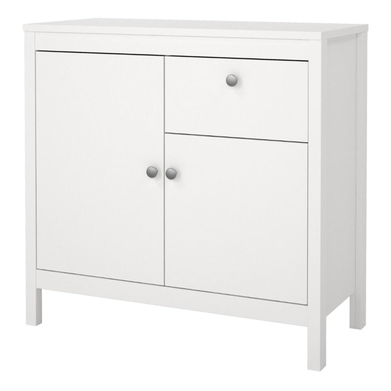 Madrid White Sideboard w/ 2 Doors & 1 Drawer - White Tree Furniture