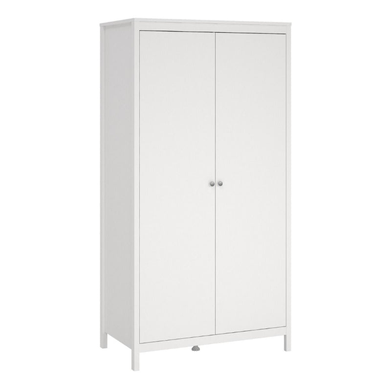 Madrid White Wardrobe with 2 Doors - White Tree Furniture