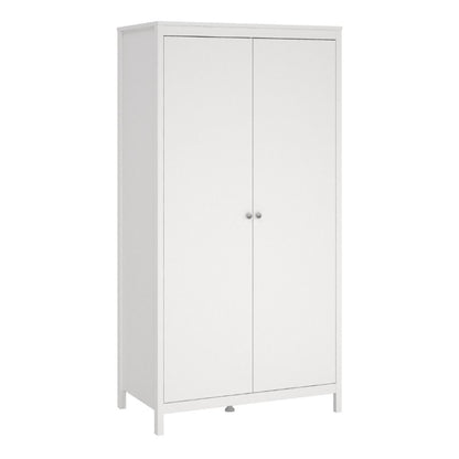 Madrid White Wardrobe with 2 Doors - White Tree Furniture