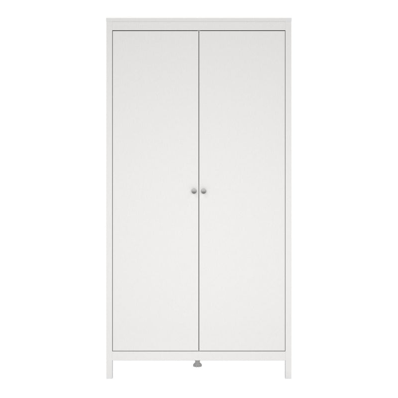 Madrid White Wardrobe with 2 Doors - White Tree Furniture