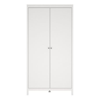 Madrid White Wardrobe with 2 Doors - White Tree Furniture