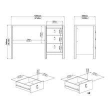 Madrid White Desk with 3 Drawers - White Tree Furniture