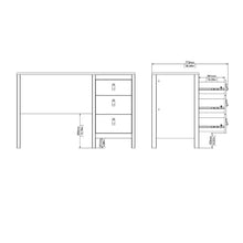 Madrid White Desk with 3 Drawers - White Tree Furniture