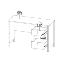 Madrid White Desk with 3 Drawers - White Tree Furniture