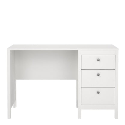 Madrid White Desk with 3 Drawers - White Tree Furniture