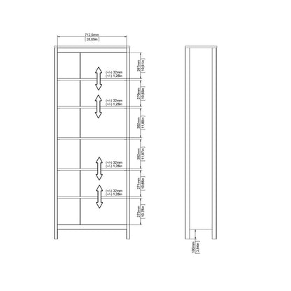 Madrid Tall White Bookcase - White Tree Furniture