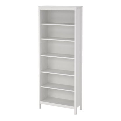 Madrid Tall White Bookcase - White Tree Furniture