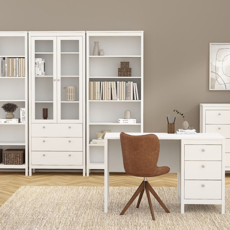 Madrid Tall White Bookcase - White Tree Furniture