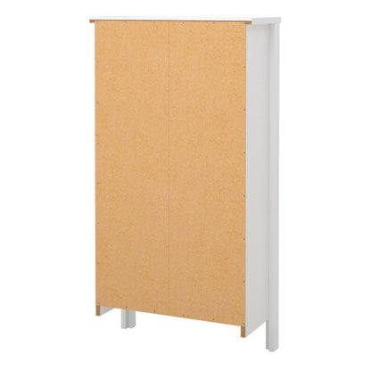 Madrid White Shoe Cabinet w/ 2 Flip Down Doors - White Tree Furniture