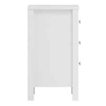 Madrid White Bedside Table w/ 3 Drawers - White Tree Furniture