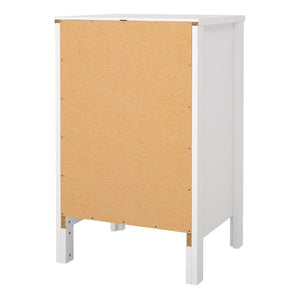 Madrid White Bedside Table w/ 3 Drawers - White Tree Furniture