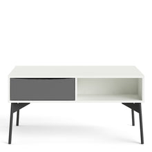 Fur Coffee Table w/ 1 Drawer in Grey & White - White Tree Furniture