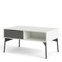 Fur Coffee Table w/ 1 Drawer in Grey & White - White Tree Furniture