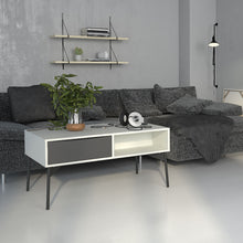 Fur Coffee Table w/ 1 Drawer in Grey & White - White Tree Furniture