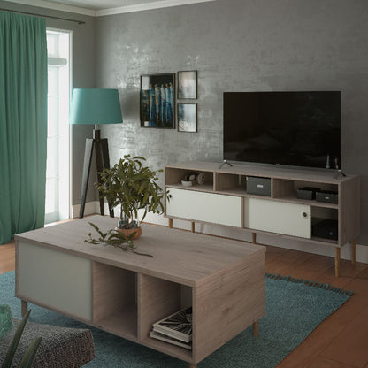 Rome TV Unit 2 Sliding Doors - White Tree Furniture