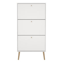 Cumbria White Shoe Cabinet w/ 3 Flip Down Doors - White Tree Furniture