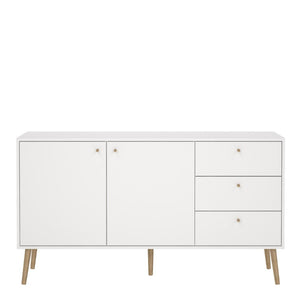 Cumbria White Sideboard w/ Oak Legs - White Tree Furniture