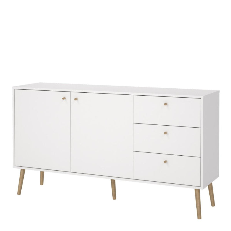 Cumbria White Sideboard w/ Oak Legs - White Tree Furniture