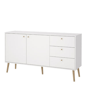 Cumbria White Sideboard w/ Oak Legs - White Tree Furniture