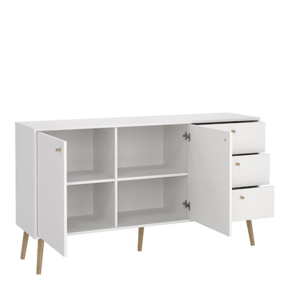 Cumbria White Sideboard w/ Oak Legs - White Tree Furniture