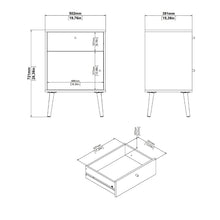 Cumbria White Bedside Table w/ Oak Legs - White Tree Furniture