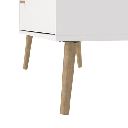 Cumbria White Chest of Drawers 2+2 w/ Oak Legs - White Tree Furniture