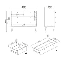 Cumbria White Chest of Drawers 2+2 w/ Oak Legs - White Tree Furniture