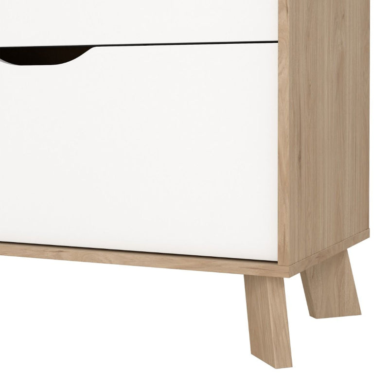 Ikast Chest 3 Drawers in Jackson Hickory & White - White Tree Furniture