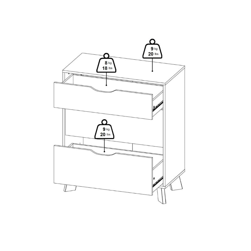 Ikast Chest 3 Drawers in Jackson Hickory & White - White Tree Furniture