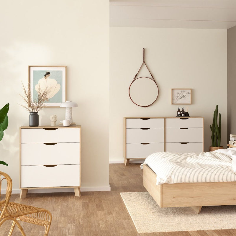 Ikast Chest 3 Drawers in Jackson Hickory & White - White Tree Furniture