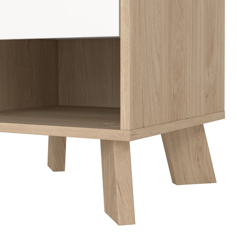 Ikast BedsideTable w/ 1 Drawer in Jackson Hickory & White - White Tree Furniture