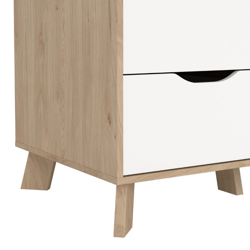 Ikast Wardrobe w/ 3 Doors & 2 Drawers & Mirror - White Tree Furniture