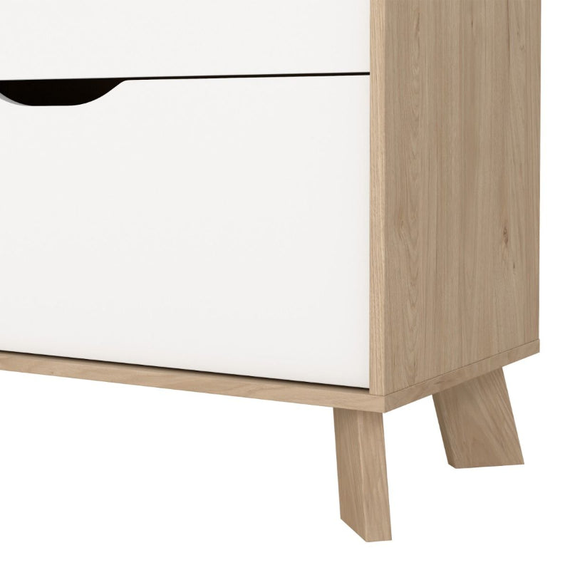 Ikast 6 Drawers Double Dresser in Jackson Hickory & White - White Tree Furniture