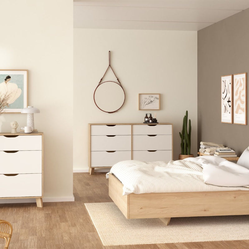 Ikast 6 Drawers Double Dresser in Jackson Hickory & White - White Tree Furniture