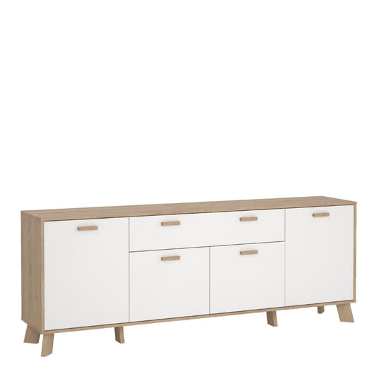 Ikast Sideboard w/ 4 Doors in Jackson Hickory & White - White Tree Furniture