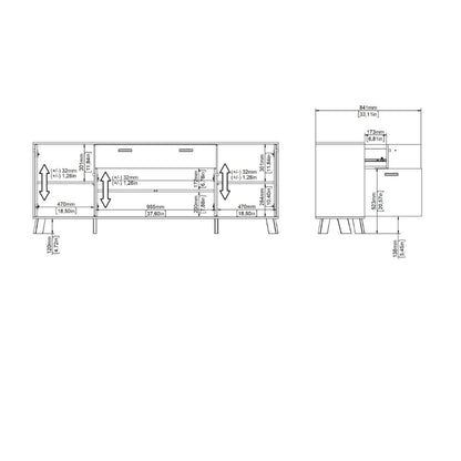 Ikast Sideboard w/ 4 Doors in Jackson Hickory & White - White Tree Furniture