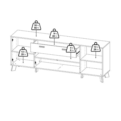 Ikast Sideboard w/ 4 Doors in Jackson Hickory & White - White Tree Furniture