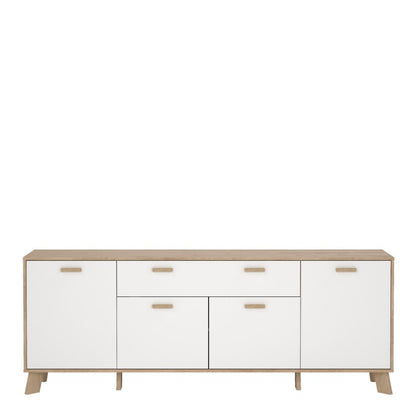 Ikast Sideboard w/ 4 Doors in Jackson Hickory & White - White Tree Furniture