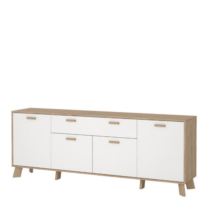 Ikast Sideboard w/ 4 Doors in Jackson Hickory & White - White Tree Furniture