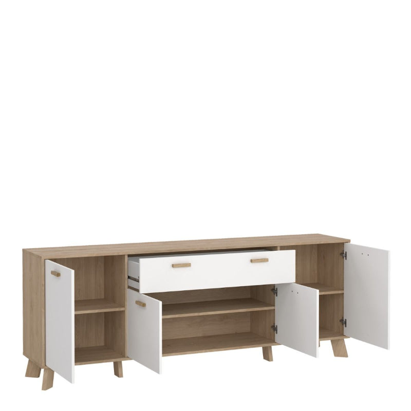 Ikast Sideboard w/ 4 Doors in Jackson Hickory & White - White Tree Furniture