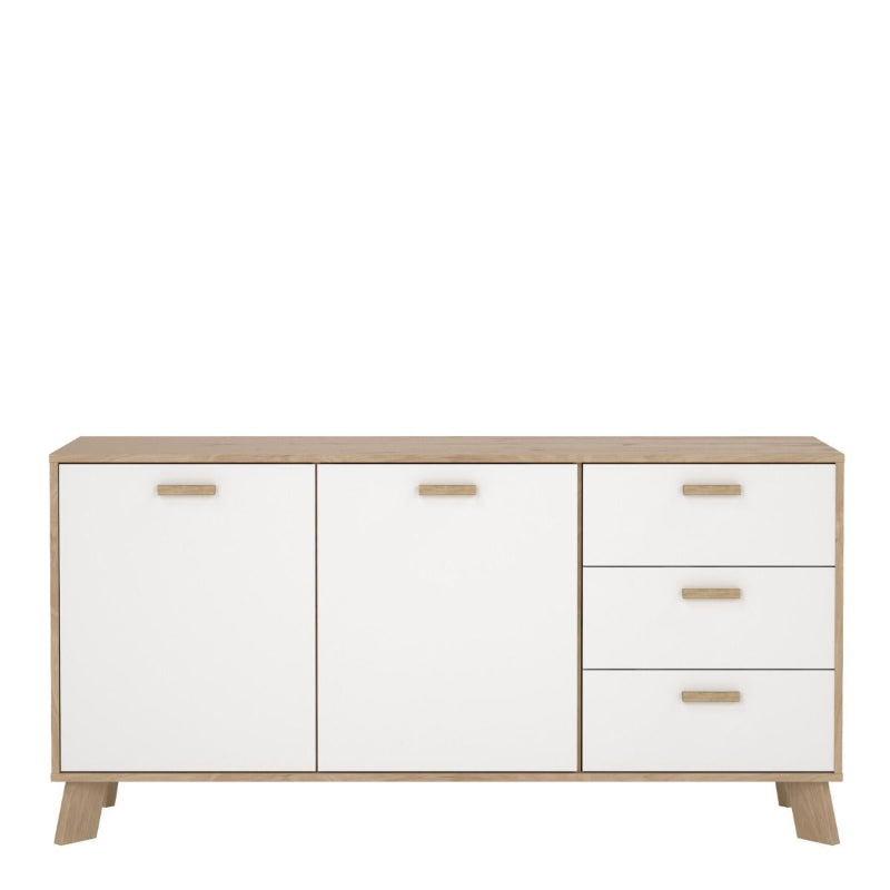 Ikast Sideboard w/ 3 Drawers in Jackson Hickory & White - White Tree Furniture